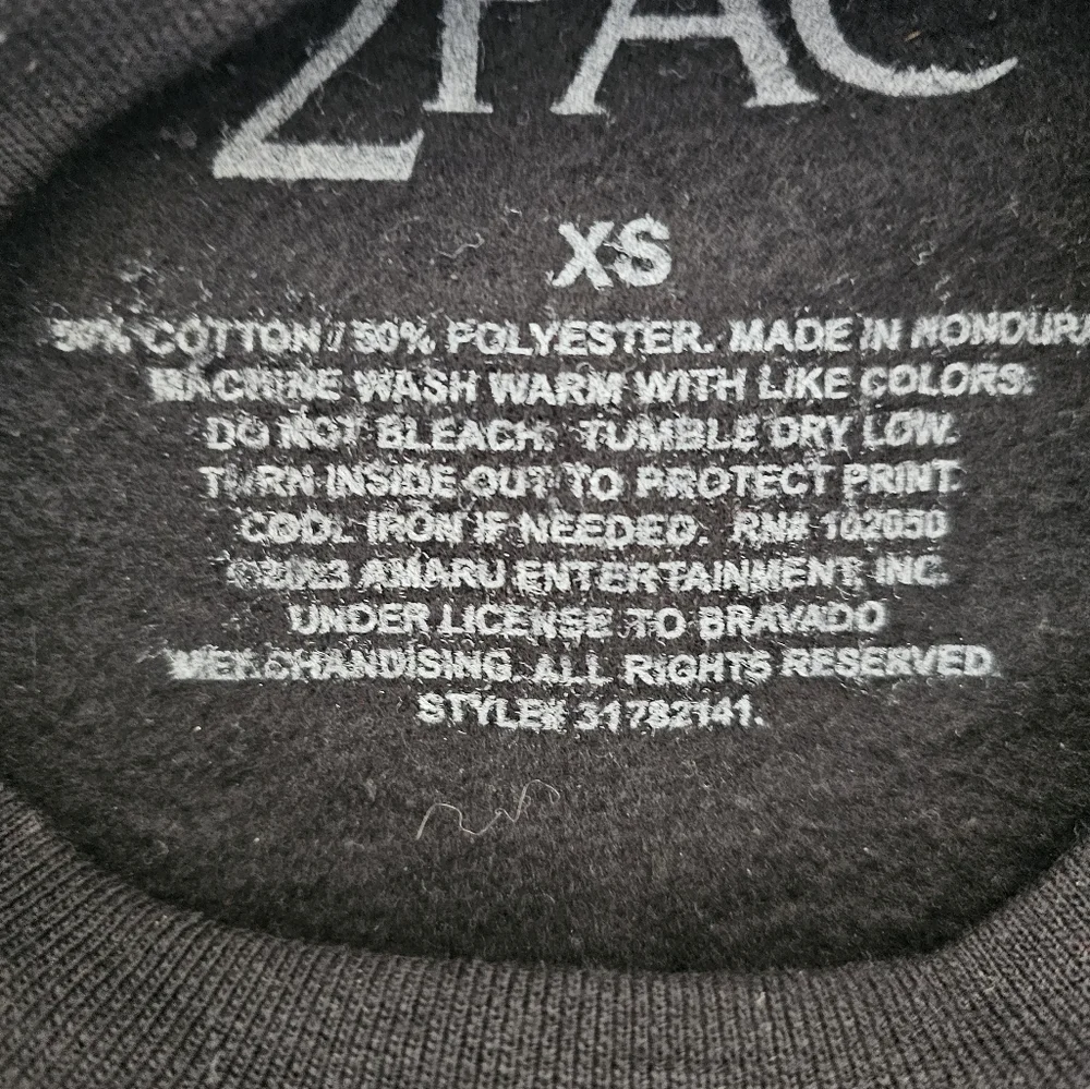 2PAC Women's Black Jersey Size Extra Small - Picture 8 of 8